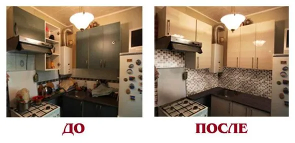 Обновляем кухонный гарнитур своими руками, до и после