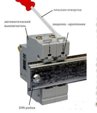 крепление автоматов на динрейке