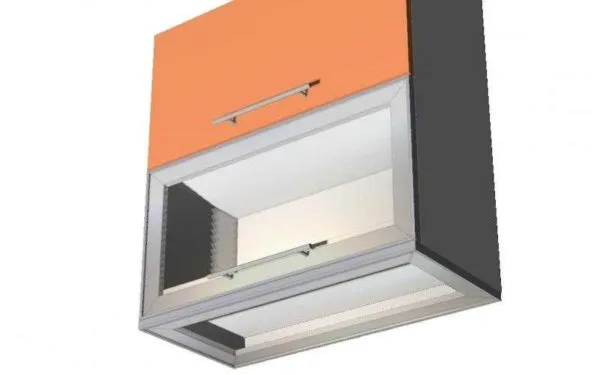 Сделать в шкафах двойное дно, внутрь установить люминесцентный светильник, а стекло закрепить на алюминиевых уголках