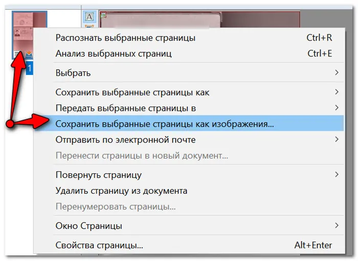 Сохранение выбранных страниц в картинки JPG/PDF/WORD и пр.