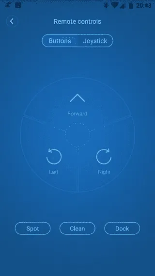 Выбор ручного режима для робота-пылесоса Xiaomi