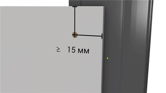 Расстояние от края аквапанели до самореза не меньше 15 мм