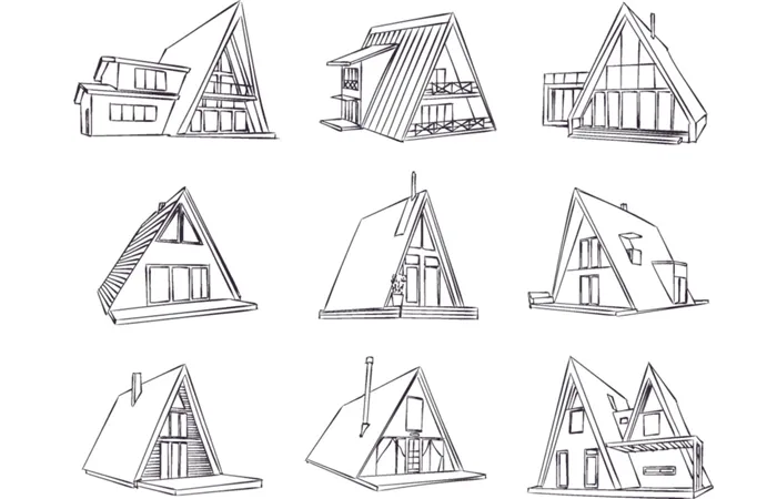 Возможные планировки А-образного дома
