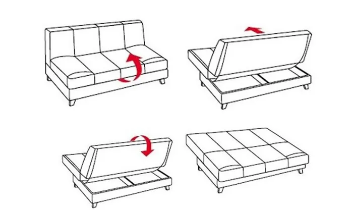 Схема раскладки дивана