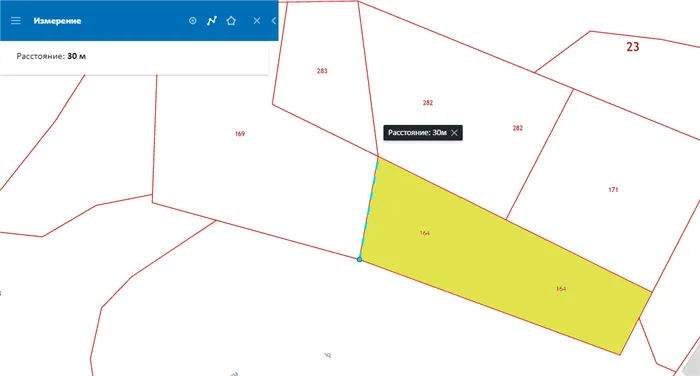 Измерение участка на кадастровой карте