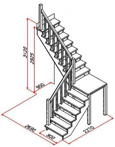 расчет лестницы на мансарду