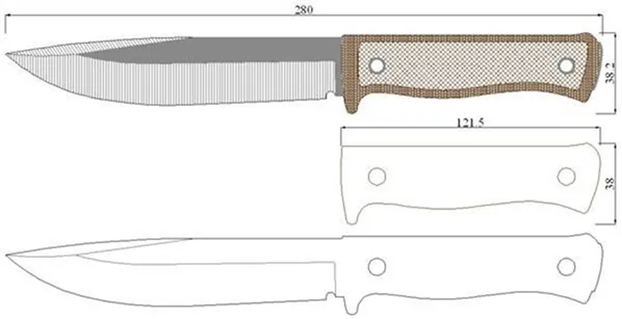Чертеж охотничьего ножа